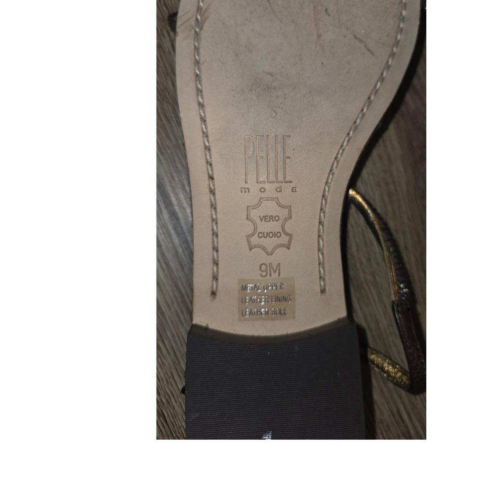 PELLE Moda 9M Jeweled Beaded Sandals Flats Strappy Sling-backs leather shoes - Picture 6 of 8